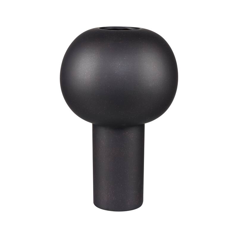 Elk Home Hawking Black Earthenware 10 Inch Wide Vase