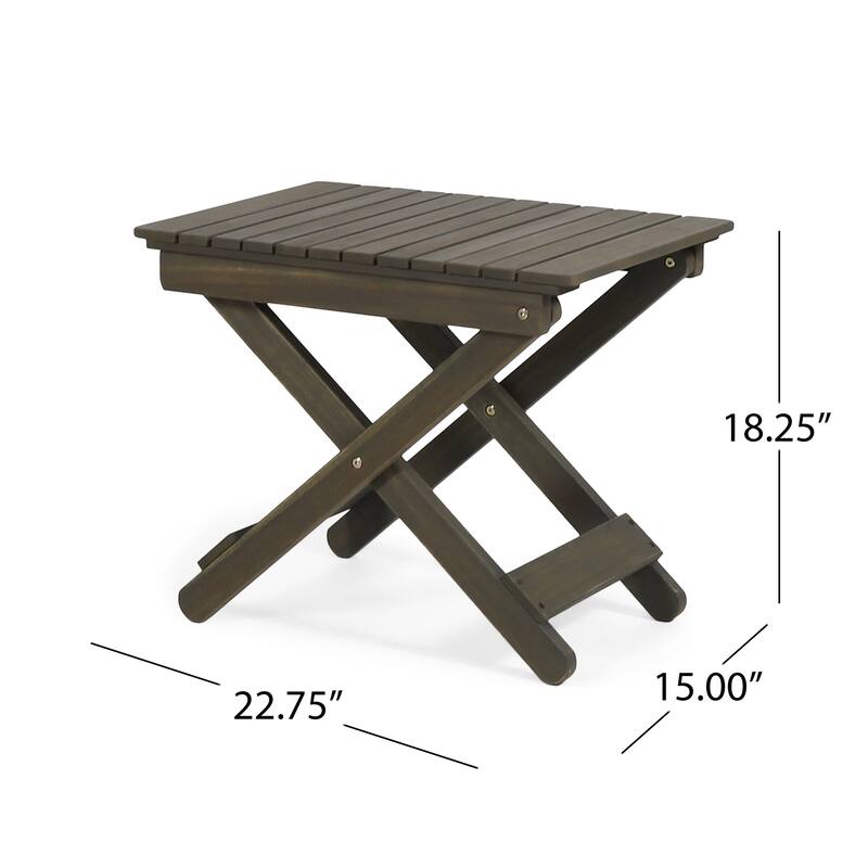 Malibu Outdoor Folding Side Table by GDFStudio - 22.75"W x 15"D x 18.5"H