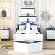 preview thumbnail 3 of 40, Cool Theme Bed Twin Size Boat-Shaped Platform Bed with Twin size Trundle, Kids Bed with Storage for Yours Little Captain