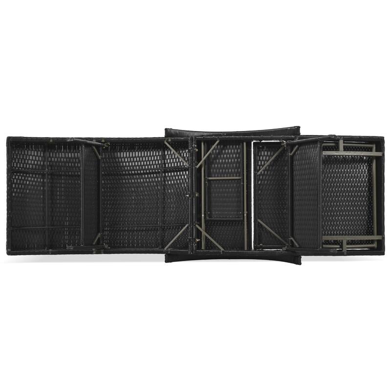 2-piece Outdoor Wicker Chaise Lounge Chairs Set with Pull-out Side Table, Patio Pool Adjustable Reclining Sun Lounger