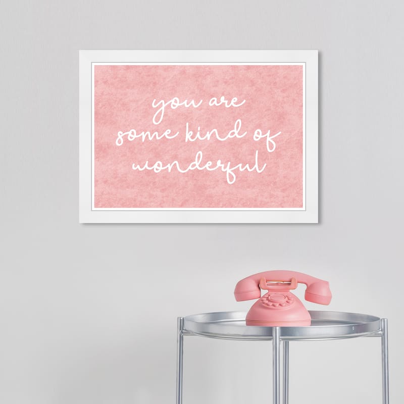 Wynwood Studio Prints Typography and Quotes Some Kind of Wonderful Pink and Transitional Wall Art Canvas Print - White