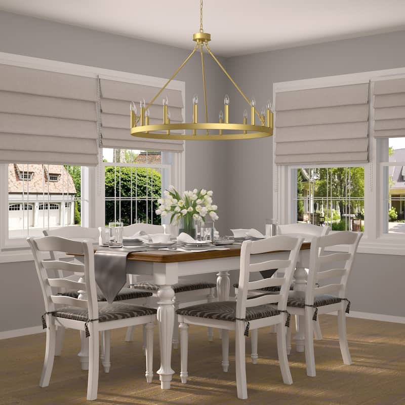 Acroma 15-light Farmhouse Large Wagon Wheel Candle Chandelier with UL Certified - D40'' * H130''