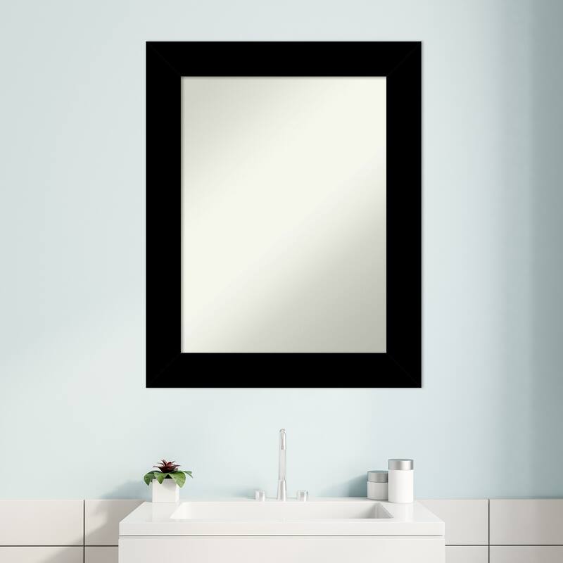 Basic Non-Beveled Wood Framed Bathroom Vanity Wall Mirror