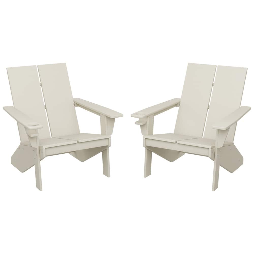 Coastin Modern Poly Adirondack Chair (Set of 2), Black