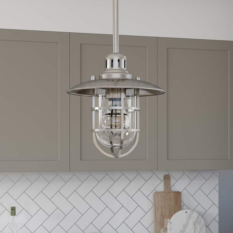 Bay 8.25" Wide Lantern Pendant with Glass/Metal Shade