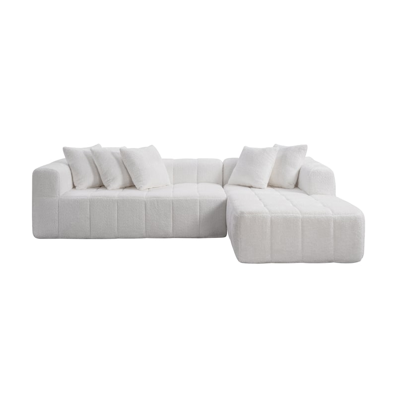 107.9" Cloud Modular Sectional Sofa with L-Shaped Chaise, Minimalist Upholstered Sofa Modern Corner Couch