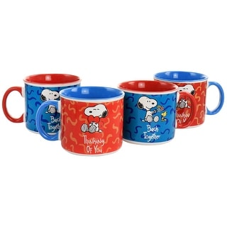 Peanuts Snoopy Holiday Fun 10-Ounce Pint Glasses | Set of 4