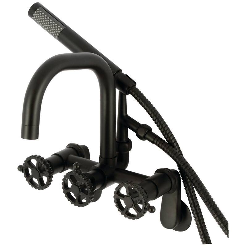 Kingston Brass AE845.CG Fuller Wall Mounted Tub Filler with Built-In - Matte Black