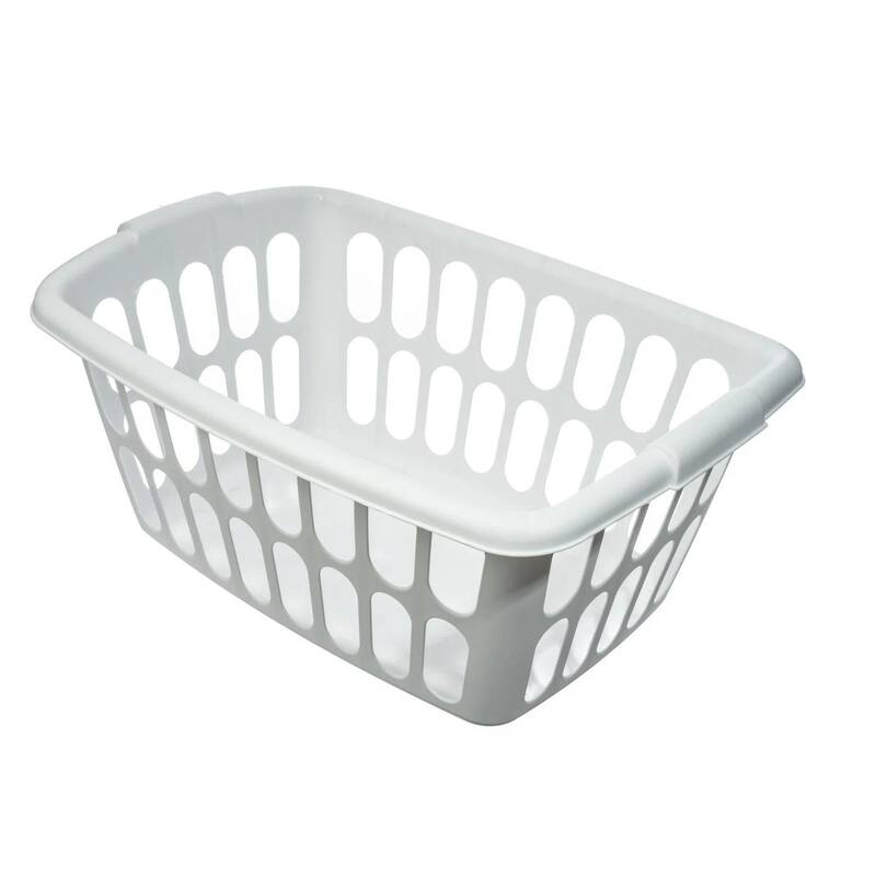 1.5 Bu / 53 L Rectangular Laundry Basket, White, Set of 6
