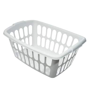1.5 Bu / 53 L Rectangular Laundry Basket, White, Set of 6