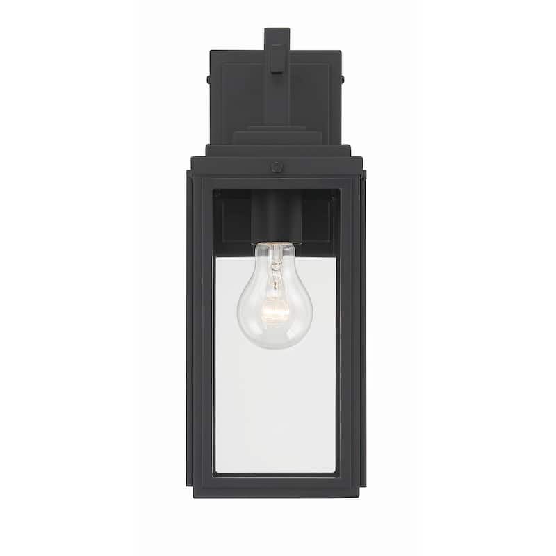 Byron 1 Light Matte Black Outdoor Wall Mount - 5.25"W x 14"H x 6.75"D - 5.25"W x 14"H x 6.75"D