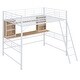 preview thumbnail 26 of 40, Modern Metal Frame Loft Bed with Desk and Shelf, Side Ladder