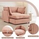 preview thumbnail 31 of 41, 47" Cozy Upholstered Armchair with Movable Ottoman, Wide Seat, Curved Armrests and Soft Pillows
