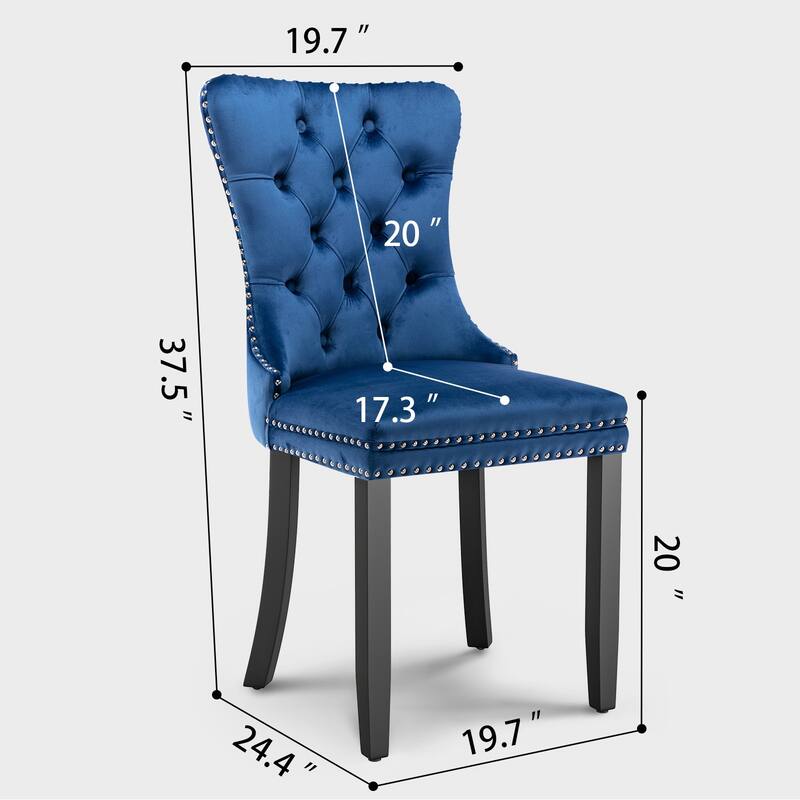 Modern Tufted Velvet Side Dining Chairs (Set of 4)