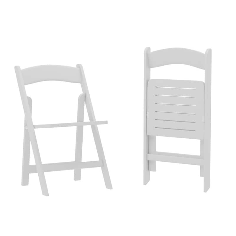 2PK Comm. Grade Solid Wood Portable Folding Dining Chair - 17.5"W x 18"D x 31.25"H - White