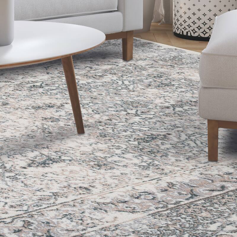 Superior Traditional Vintage Distressed Polypropylene Area Rug