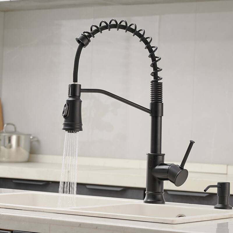Touchless KitchenFaucets with Pull Down Sprayer Motion Sensor Sink Faucet - Black