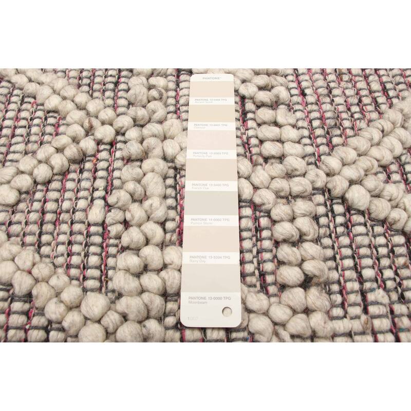 ECARPETGALLERY Braid weave Sienna Grey Wool Rug - 5'1 x 7'10