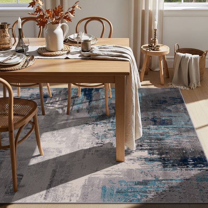 World Rug Gallery Bari Contemporary Abstract Art Area Rug