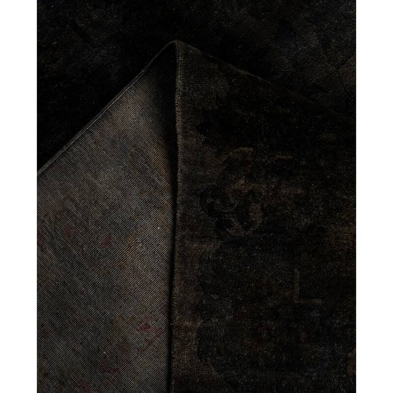 Overdyed One-of-a-Kind Hand-Knotted Area Rug - Black - 10' 0" x 22' 4"
