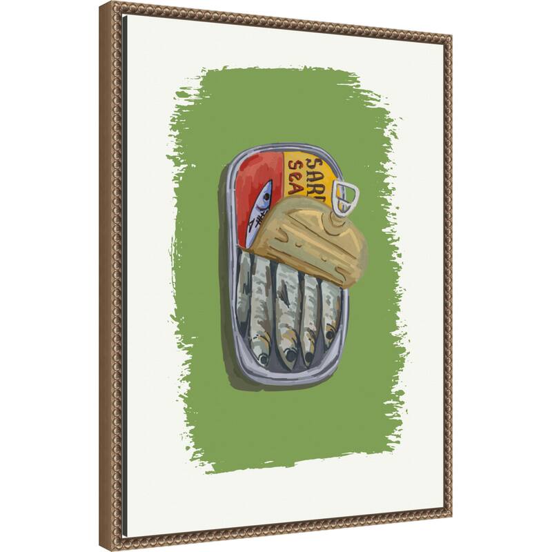 Sardine Can on Green Paint by Jolly and Dash (18 x 24 in.), Framed Canvas Wall Art Print