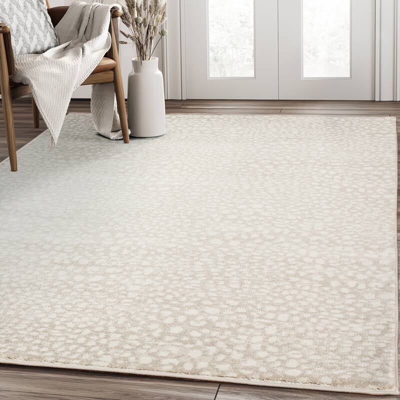 Abani Rugs Arto Contemporary Cheetah Print Area Rug - 6' x 9' - Cream