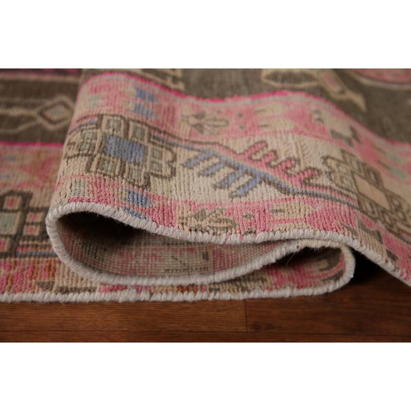 Tribal Meshkin Persian Vintage Runner Rug Handmade Wool Carpet - 3'8" x 10'9"