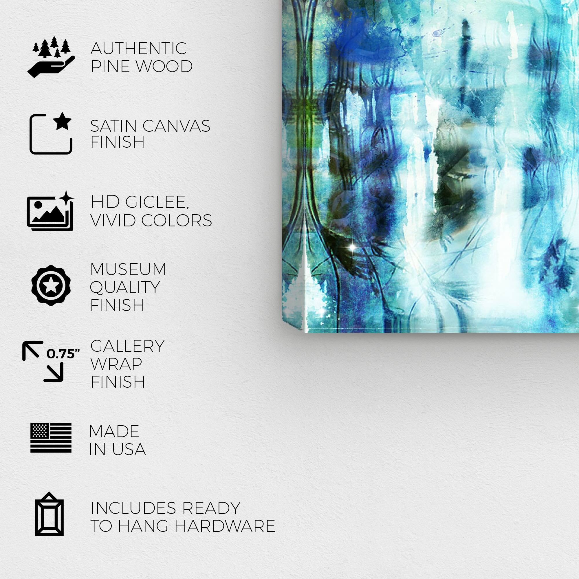 Wynwood Studio Canvas Abstract Mornig Wish Blue and Turquoise Modern & Contemporary Wall Art