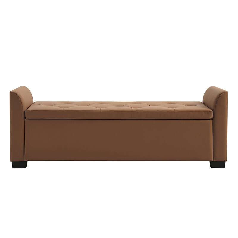 Laura Traditional 57.75"Wide Tufted Storage Bench by HULALA HOME