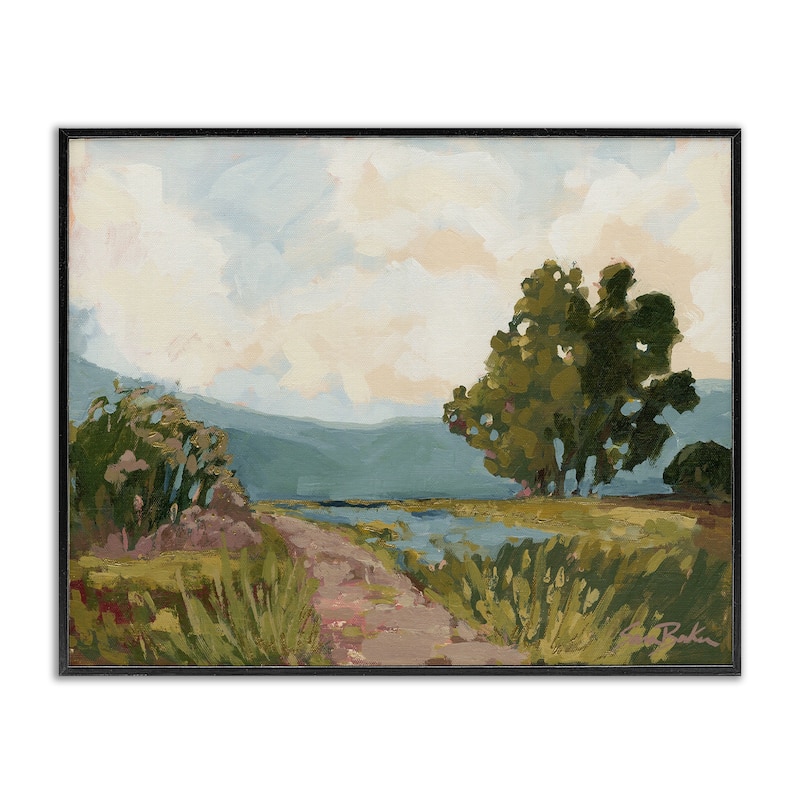 Stupell Path to Distant Countryside Framed Giclee Art Design By Sara Baker - 30 x 24 - Black