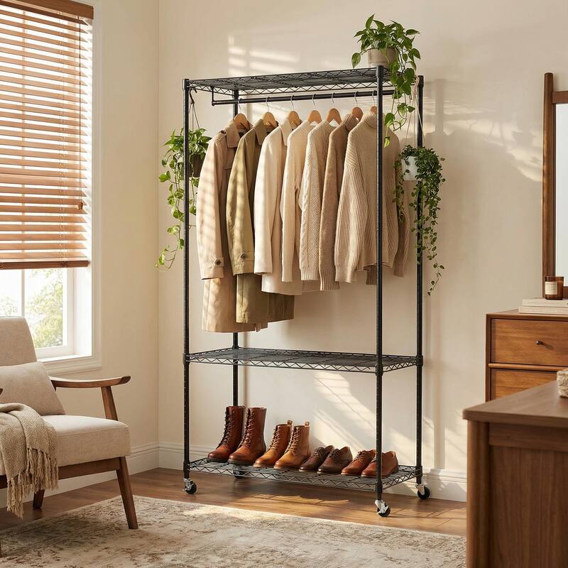 L-Shaped Desk with Large Desktop, Black finish - Brown