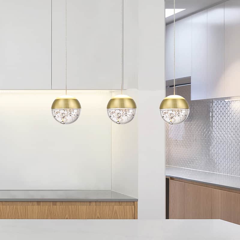1-Light/3-Lights Globe LED Pendant Light with Bubble Crystal Ball