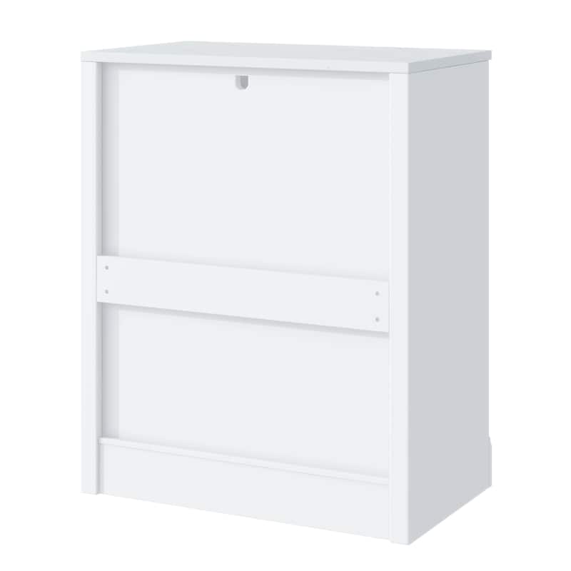 Roomfitters Modern Freestanding Kitchen Pantry, Buffet and Coffee Bar Cabinet, Set of 2, White
