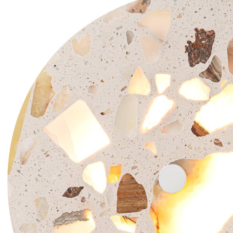 Terrazzo LED Wall Light with Multicolor Marble Pattern Fixture