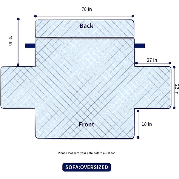 dimension image slide 0 of 2, Subrtex XL Sofa Reversible Couch Cover Quilted Slipcover Furniture Protector
