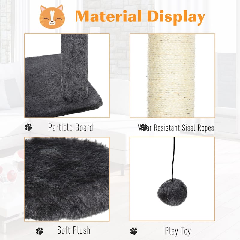 86"-96" Adjustable Cat Tree Tower with Platforms & Ceiling Tension Rod - 21.75" W x 17.75" D x 86.5 - 96.5" H