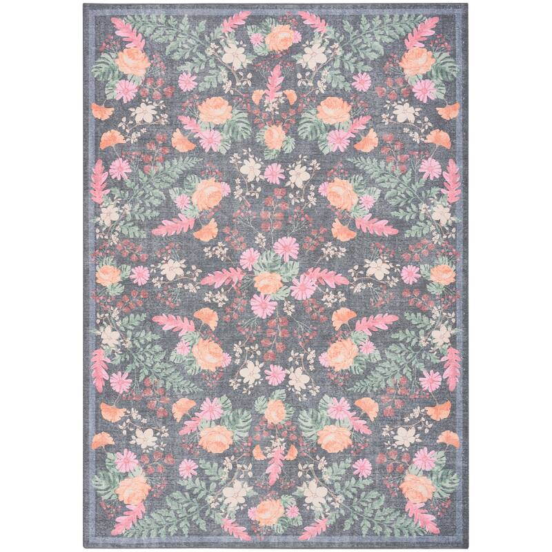 Nourison Botanical Washables Indoor only Floral Patterned Area Rug