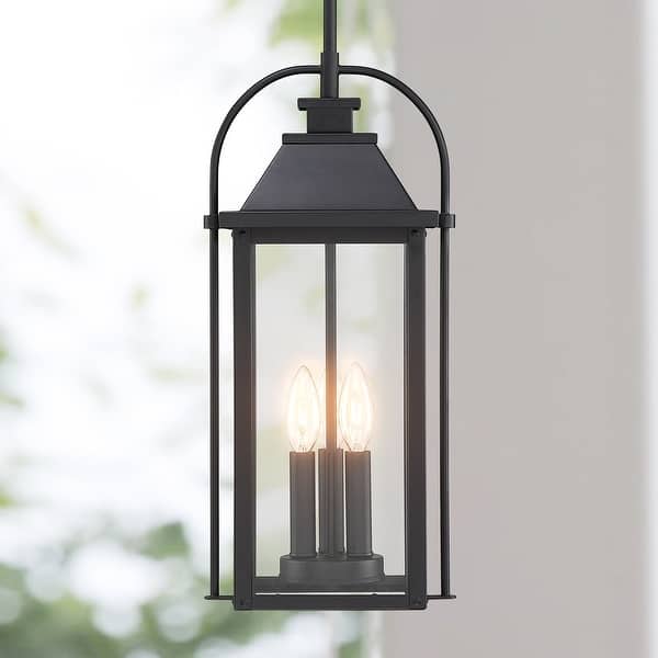 slide 2 of 22, Brits 3-Light Outdoor Pendant Light 18.7 in. H. - Powder-coated black