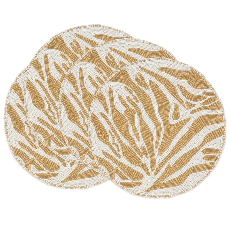 Jungle Glam Beaded Zebra Placemat (Set of 4)