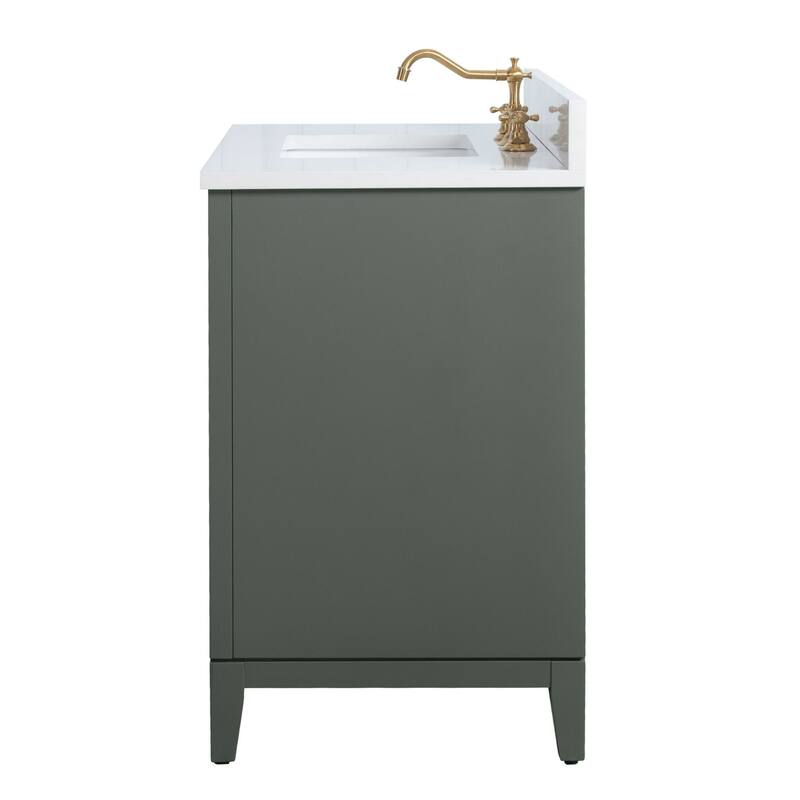 Vanity Art Bathroom Vanity with Ceramic Sink and Engineered Marble Top