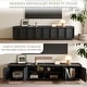 preview thumbnail 26 of 25, 78.74" Modern TV Stands with Brown Wood Grain,Mid Century Media Console With 4 Cabinets