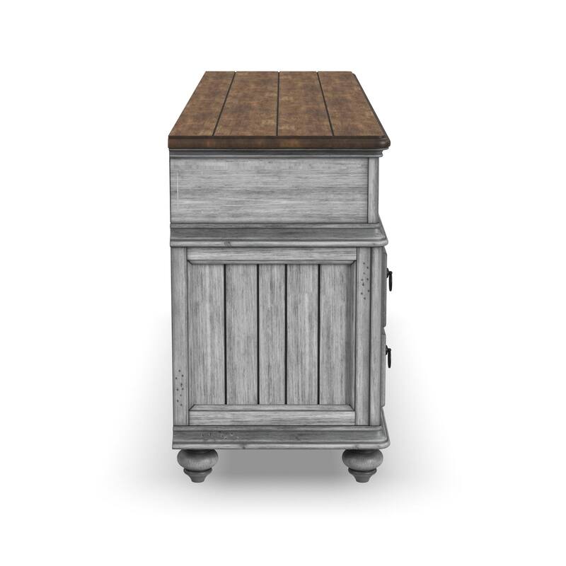 Plymouth Gray Wood Entertainment Base by Flexsteel - 67" x 31" x 20"