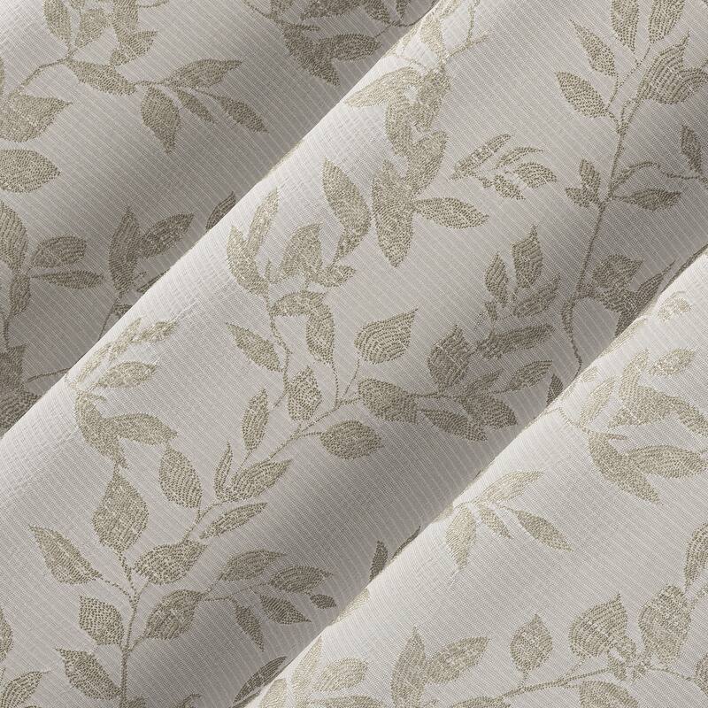 Sun Zero Estelle 2-Piece Foliage Woven Jacquard Total Blackout Back Tab Curtain Panel Pair