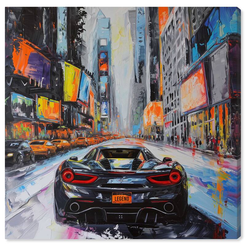 Notoriart Blast The Speakers Gallery Wrapped Car 1 Piece Canvas Wall Art - 20 x 20