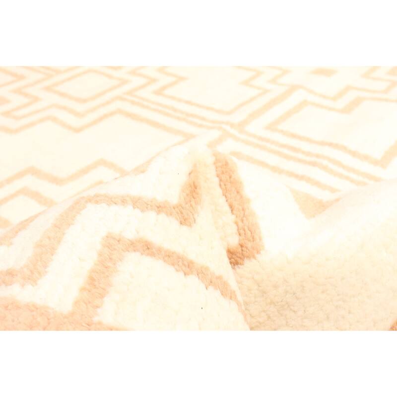 ECARPETGALLERY Hand-knotted Tangier Cream Wool Rug - 5'1 x 8'0