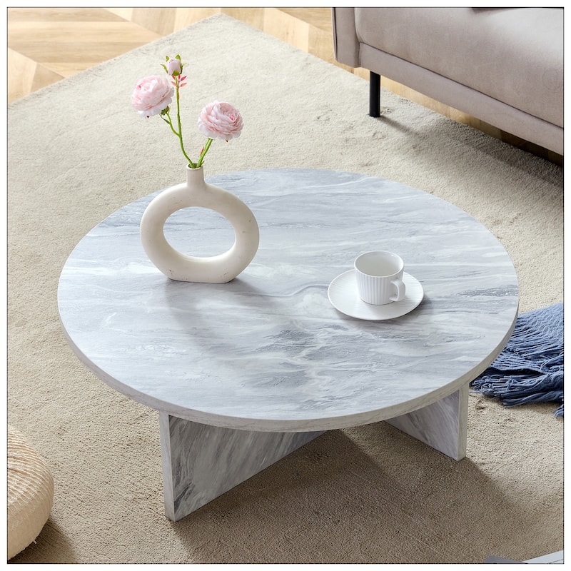 A Multi-style Decor Friendly MDF White Round Coffee Table