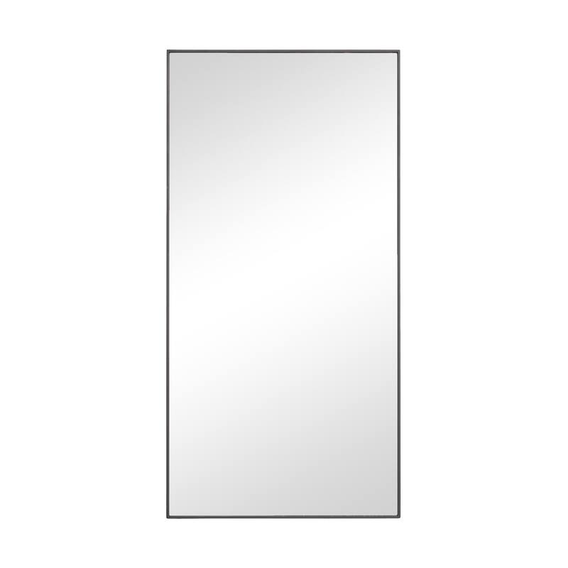 Wood Room Wall Mirror with Thin Minimalistic Frame - Black, White or Gold - Roche River Decor