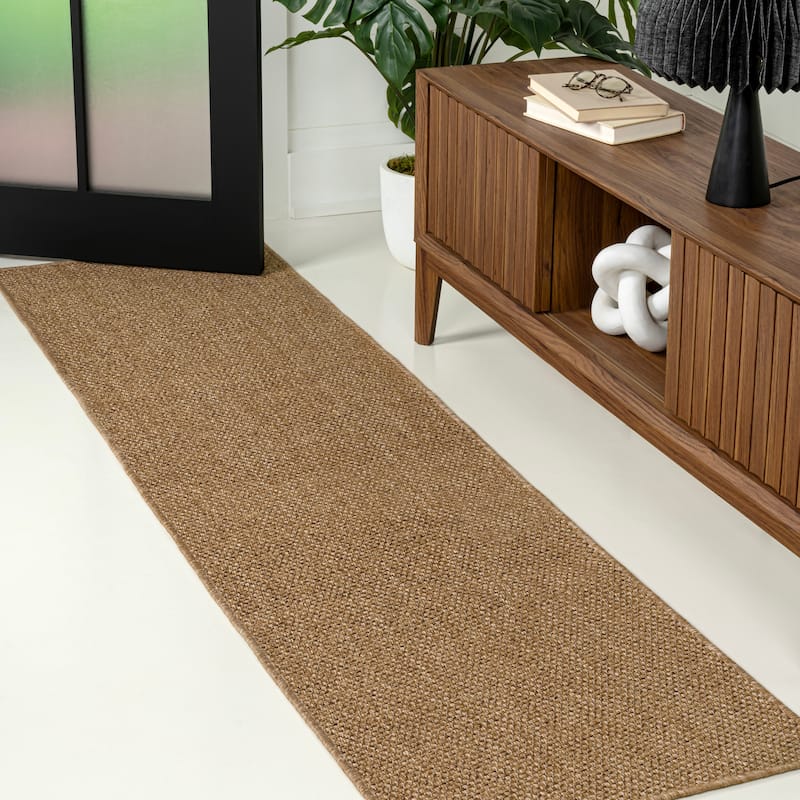 Solana Easy Jute Rustic Solid Color Indoor/Outdoor Area Rug