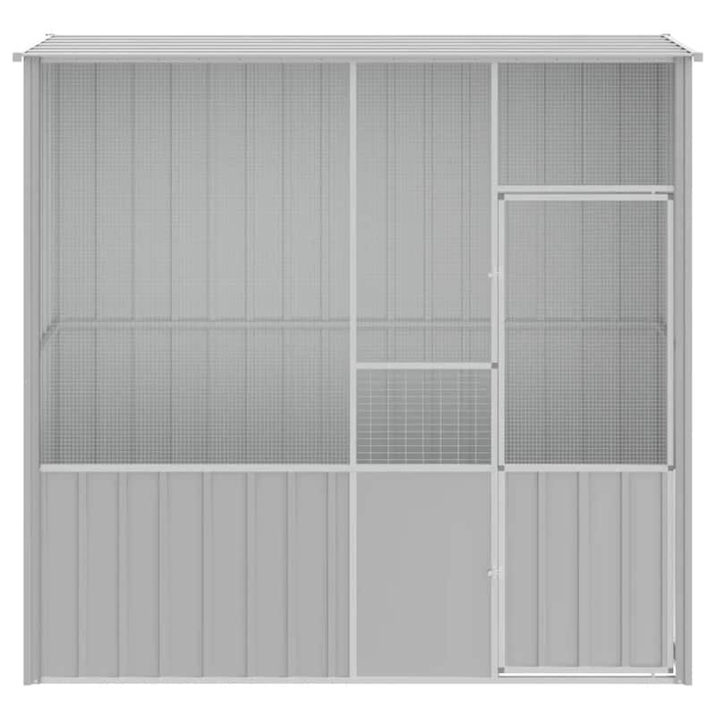 vidaXL Bird Cage Outdoor Bird Aviary Large Parrot Cage House Galvanized Steel