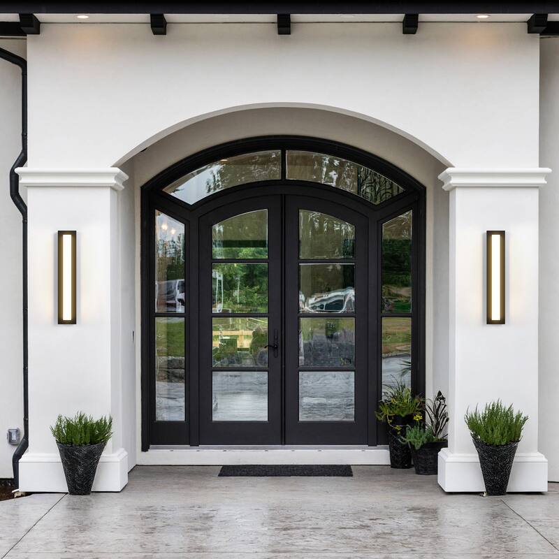 Aluminum LED Outdoor Wall Sconce Rectangle Wall Mounted Lights